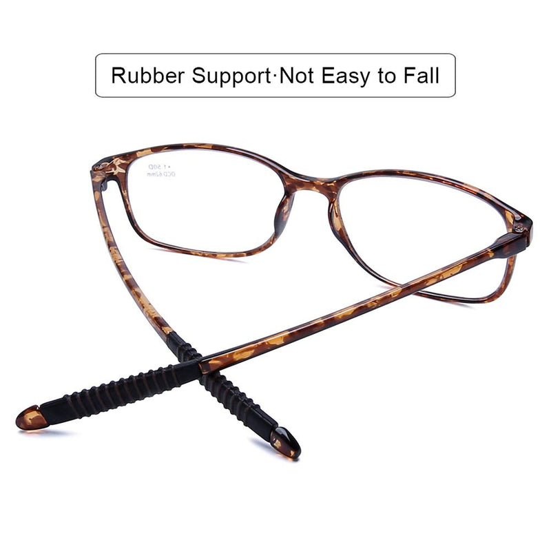 DOOViC Computer Reading Glasses Blue Light Blocking TR90 Frame Lightweight Flexible Readers for Women Men,4 Pack 4 Pack Mix Color 2.25 x