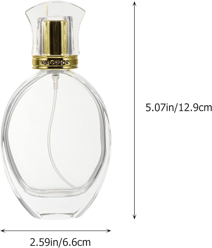 LALAFINA Perfume Bottle, Glass Bottle, Perfume Bottle, Refill, Pump Type Perfume Bottle, For Travel, Business Trips, Perfume Container, Portable Perfume Bottle, Oval Perfume Bottle, Transparent - NewNest Australia