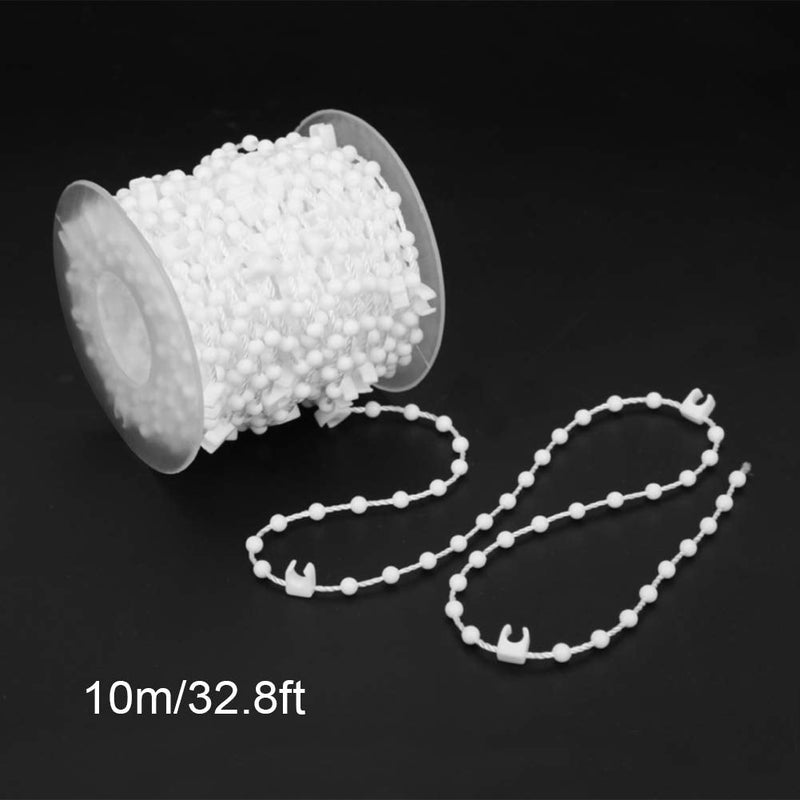 Blind Bottom Link Chain, Vertical Blind Bead, Smooth Surface Practical Blind Beaded Cord, Roller Blind Fitting, Simple to Use for Decoration Vertical Curtain(10M(10CM))