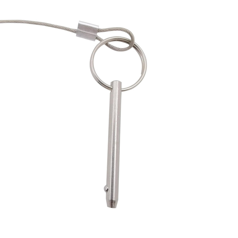 4Pack of Bimini Top Ball Pin with Lanyard Dia 3/16in(4.8MM) , Usable Length 1.5in(38mm), Total Length 2in(51mm) Full Stainless Steel 316, Quick Release Pin Marine Hardware