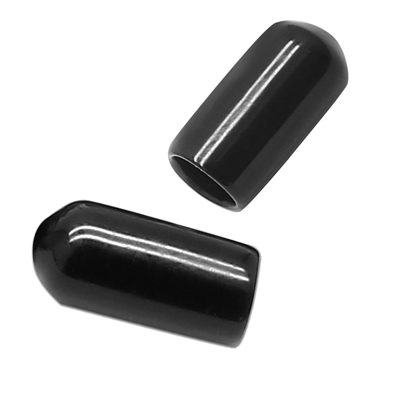 120 Pcs Round Rubber End Caps, 3/8" (9.5mm) ID Vinyl Flexible Screw Thread Protectors Screw Bolt End Protectors for Metal Tubing Rod Bolt, Black 9.5mm 120 Pcs