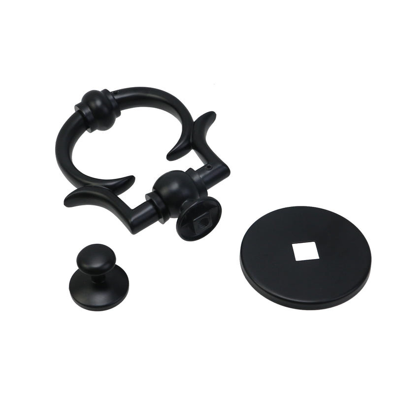 Door Knocker for Front Door, Gate Knocker with Strike Plate Door Hardware Door Knockers Home (Black)