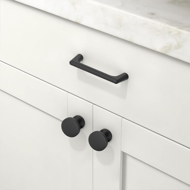 10 Pack Matte Black Cabinet Pulls 3 Inch(76mm) Kitchen Cabinet Handles Cabinet Hardware for Drawer Pulls 3" Hole Center 10