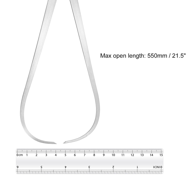 Outside Calipers - [12 Inch] Friction Joint Stainless Steel Measurement Tool for Size Measuring Use, Silver Tone 12 Inch