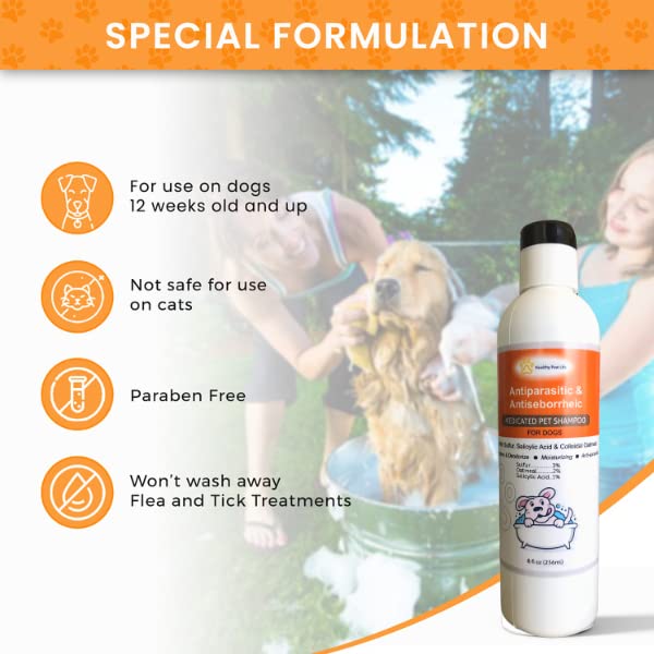 Antiparasitic & Antiseborrheic Dog Shampoo (8 fl oz) 8 fl oz - PawsPlanet Australia