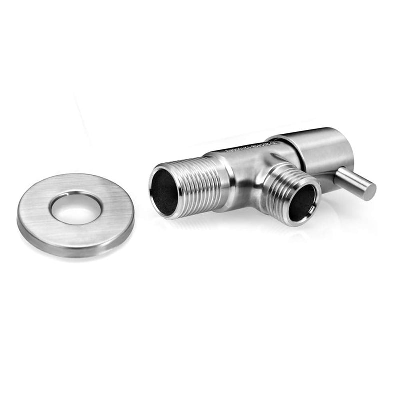 Poeland Modern Quarter Turn Angle Stop Valve 304 Stainless Steel Faucet Triangle Valve 1/2" G thread