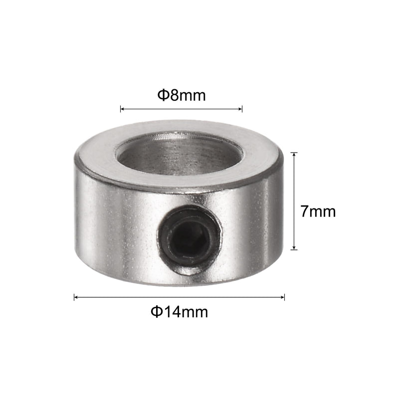 uxcell 10pcs Set Screw Collars 8mm Bore Shaft Collars, 14mm OD, 7mm Width, Landing Gear Stopper Wheel Collar