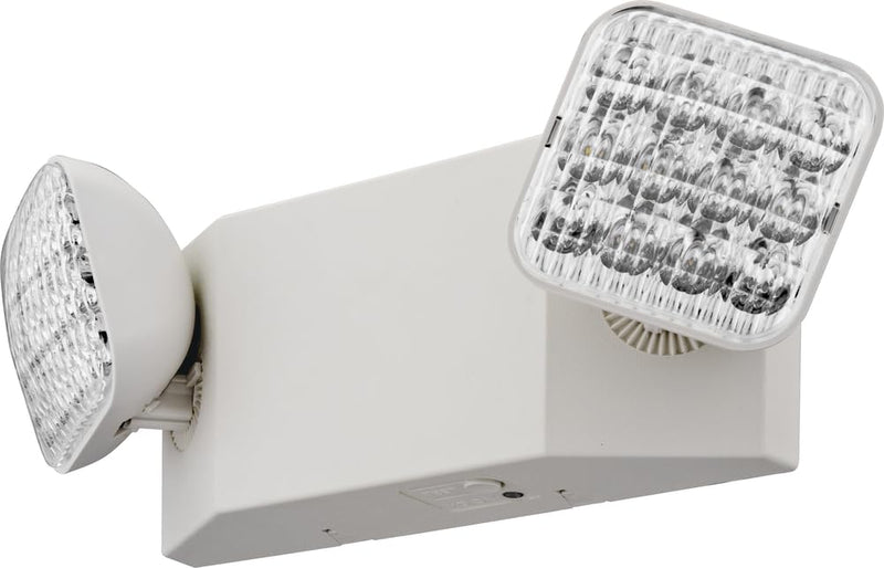 Lithonia Lighting EU2C M6 LED Emergency Light for Office, Business, Restaurants, and Commercial Use, 2 Lamps, 90-Minute Battery Backup Power, Square, Ivory White Generation 3 Square Lamp