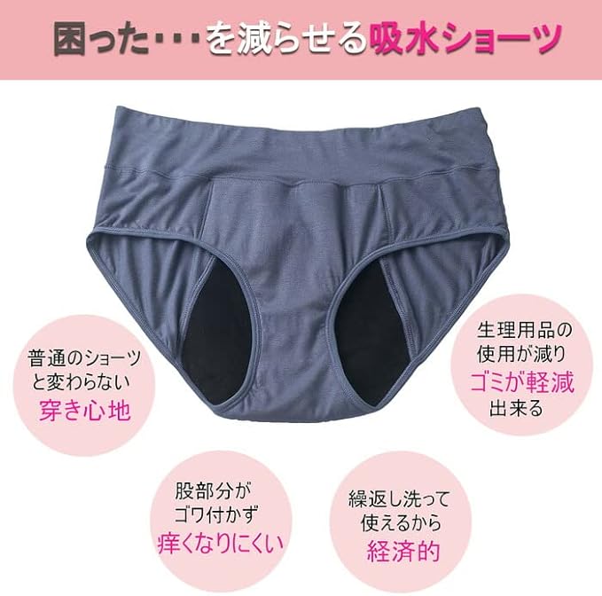 [KarlyShop Import] KalryShop import Sanitary Panties, No Napkins, For Menstrual Use, Day or Night, Urine Leak, Menstrual Blood Absorption, Waterproof, Menstrual Blood, Menstrual Blood, Panties, For Many Days, Rs9080 L, Black - NewNest Australia