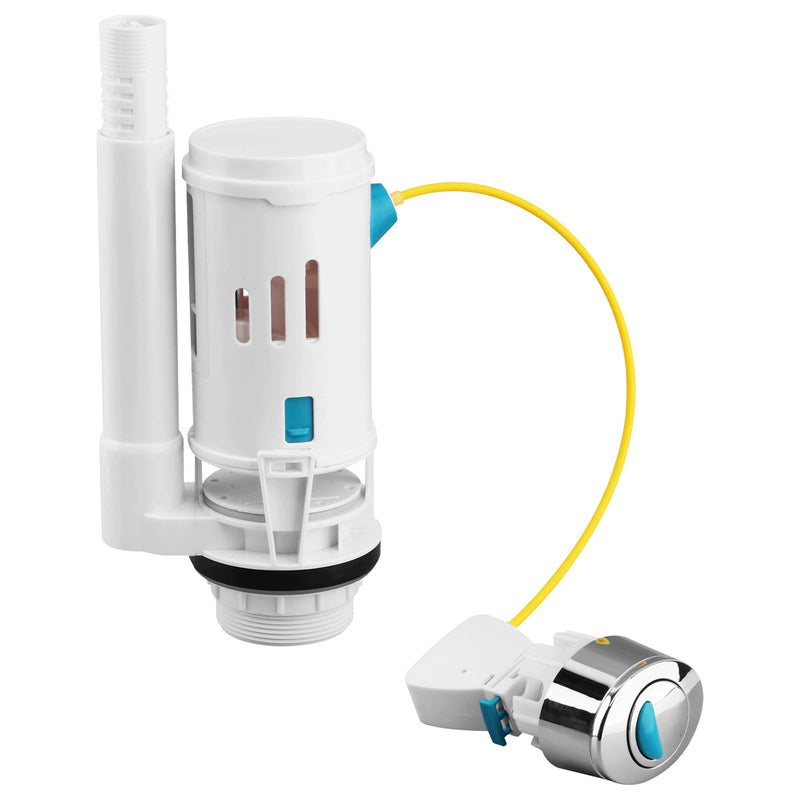 Toilet Dual Flush Valve with Push Button, Toilet Flush System Replacement Adjustable Universal 2" Outlet 280mm Cable Cistern Flush Replacement HK064