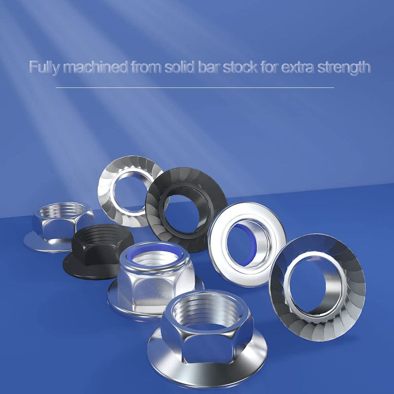 M8x1.25 Flange Galvanized Black Nut Hex 304 Stainless Steel Types ROARADE Serrated and Flat (M8x1.25 304 Galvanized Black 30 PCS) M8x1.25 304 Galvanized black 30 PCS