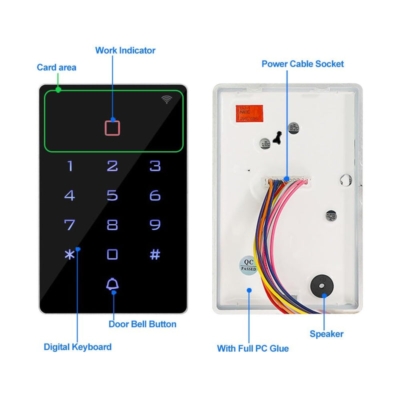 YiToo Full Kit of RFID 125KHz Access Control System WiFi Tuya Smart APP Control with 12V Electric Bolt Lock Power Supply Exit Button