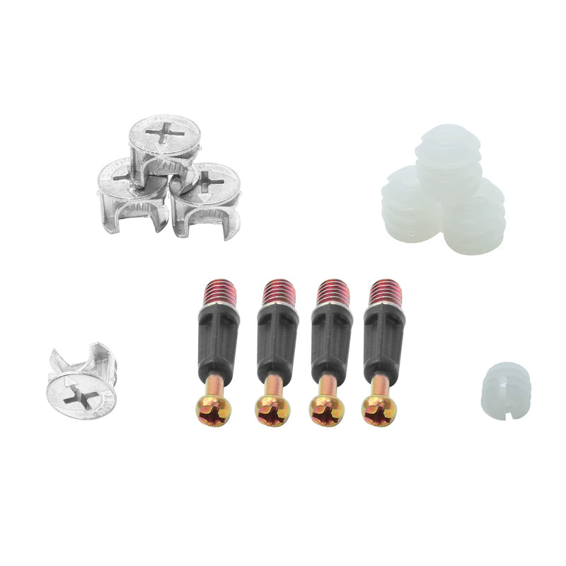 24 Set 35mm Cam Screw Cam Dowel for Furniture Connecting, 3 in 1 Cam Lock Nut Set 15mm Cam Connector Bolt Fitting Cabinet Pre-Inserted Nut for Drawer Dresser 35mm-24Pcs