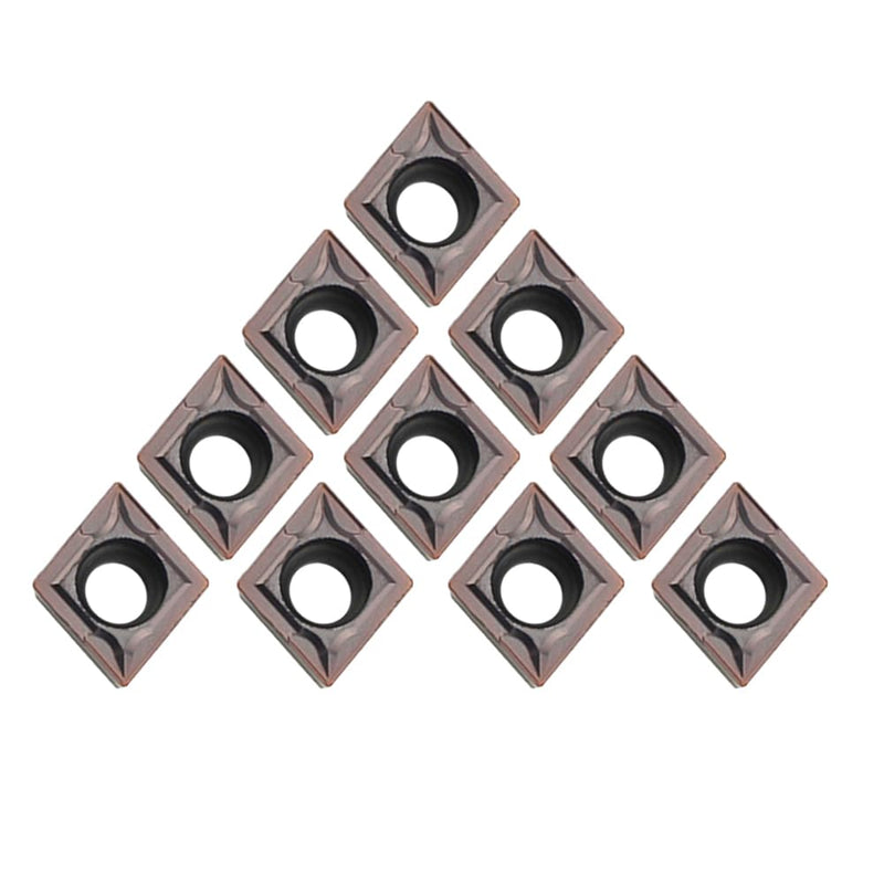 Carbide Turning Inserts CCMT09T304 CCMT32.51 Lathe Turning Tool Holder Indexable Inserts for Steel Metal Machining, 10 Pieces