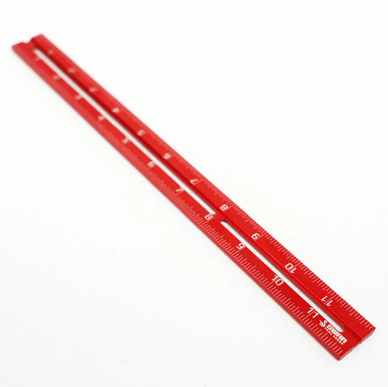 RED Tail Ruler Set - Woodworking Ruler Layout Tool, Precision Measuring in 4", 6" and 12" Lengths, Works with Swan Tool Group Ruler Squares: Ridgway, Merlin, or Offset Rulers