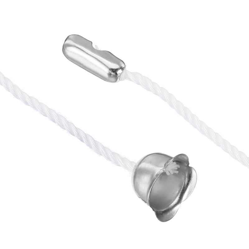 MECCANIXITY Pull Cord for Ceiling Switch, Light Pull Cord String Ceiling Fan String with Connector Pull Chain Extension, White Silver, Pack of 6