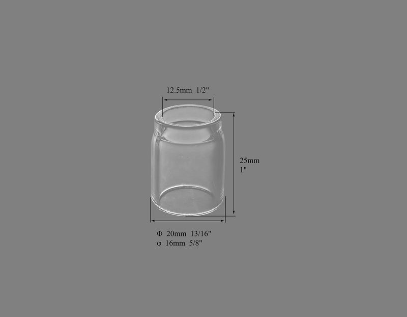 RIVERWELD TIG Glass Cups Clear Quartz Nozzle 53N58 4# 1/4", 53N59 5# 5/16", 53N60 6# 3/8", 53N61 7# 7/16" 11.0mm, 53N61S 8# 1/2" 12.5mm for SR WP 9 17 18 20 25 26 TIG Welding Torch 5pcs