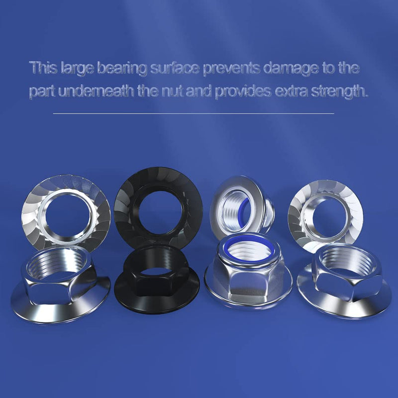 M12x1.5 Flange Nut Hex 304 Stainless Steel Types ROARADE Serrated and Flat Fine Thread (M12x1.5 304 10 PCS) M12x1.5 304 10 PCS