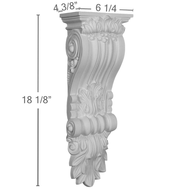 Ekena Millwork COR06X18X04HA 6 1/4-Inch W x 4 3/8-Inch D x 18 1/8-Inch H Hampshire Corbel