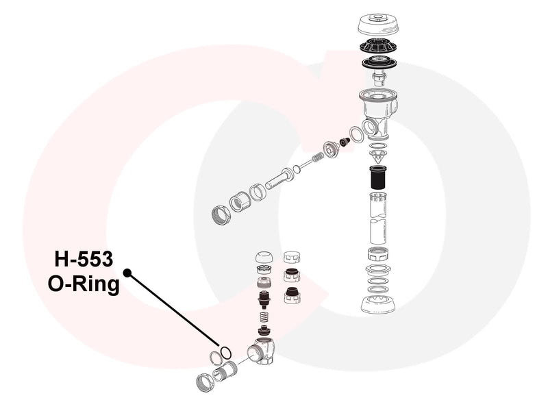 Captain O-Ring Replacement H-553/5308696 / P6000-C31 / A912809-0070A Orings for Zurn, Sloan, Royal/Regal, American Standard Flushometer Valve Tailpiece (6 Pack)
