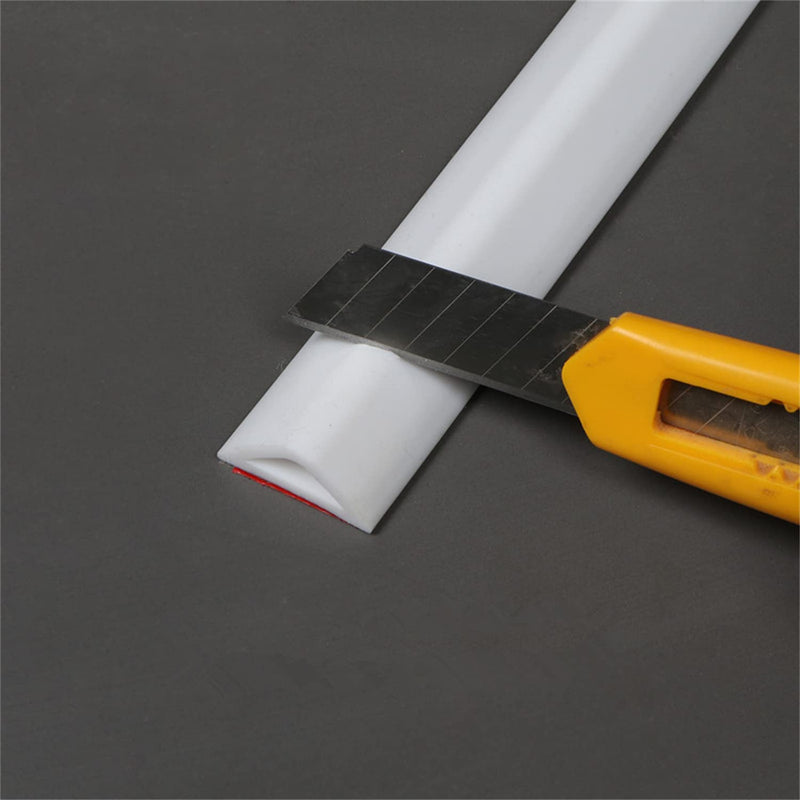 Collapsible Bathroom Corner Water Strip Dam, Water-Blocking Self-Adhesive Baffle for Suitable for The Gap Between the Shower Kitchen Countertop Sink and Cooktop (96 Inch-White) 96 Inch-White