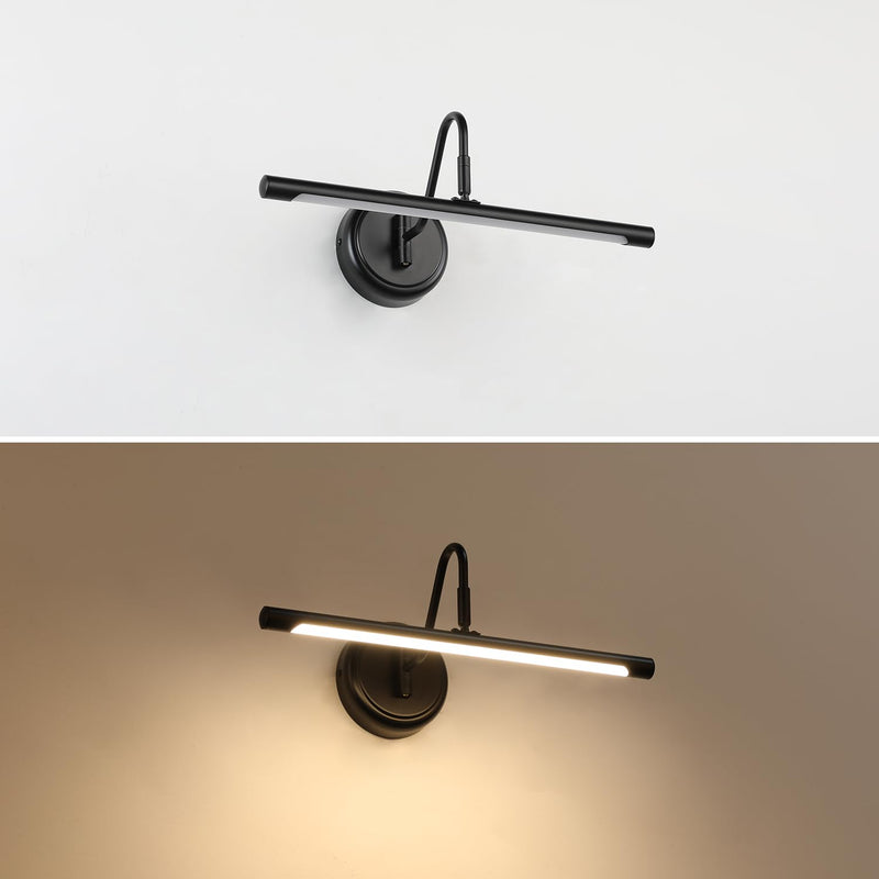 JOOSENLUX Picture Lights for Paintings Hardwired 16.5" Inch Long Dimmable Black Wall Lights with Adjustable Lighting Direction 110V 3000K 16.5" Long Dimmable