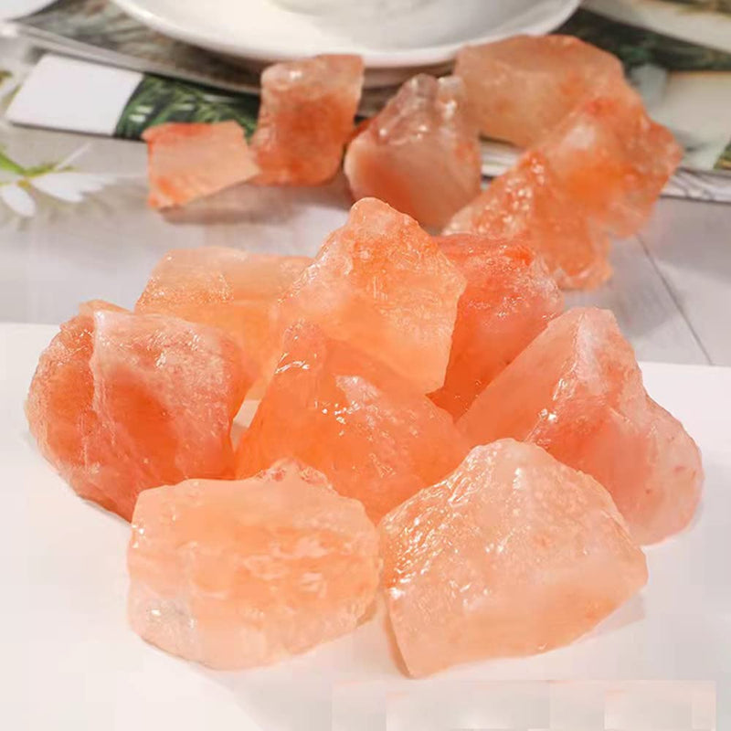 1.18 to 1.97 Inches Himalayan Pink Crystal Salt Stones, 0.22 Pounds Himalayan Pink Salt Chunks for Salt Rock Lamp,Salt Bowl,and Decorations M33, Orange