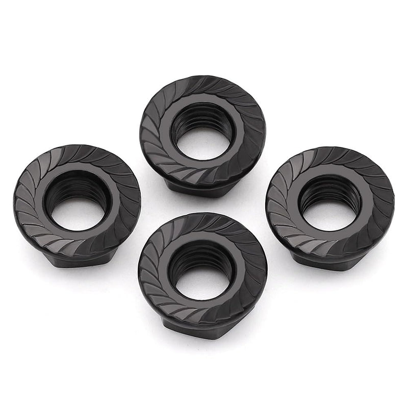 3/8-16 (12 Pack) Serrated Flange Hex Nuts, 304 (18/8) Stainless Steel Flange Nuts, UNC Coarse Thread Flange Hex Locknuts, Black Coated 3/8"-16 12