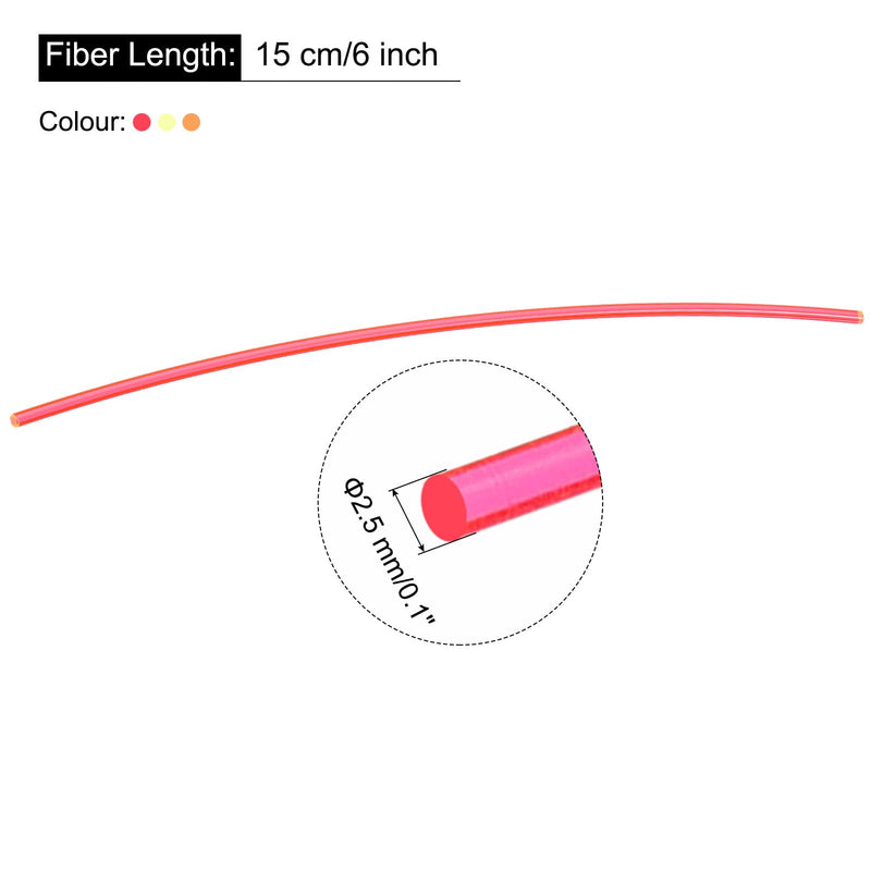 MECCANIXITY Fiber Optic Rods PMMA 2.5mmx15cm for Sight Filament Red, Green, Orange 1 Set Pack of 3