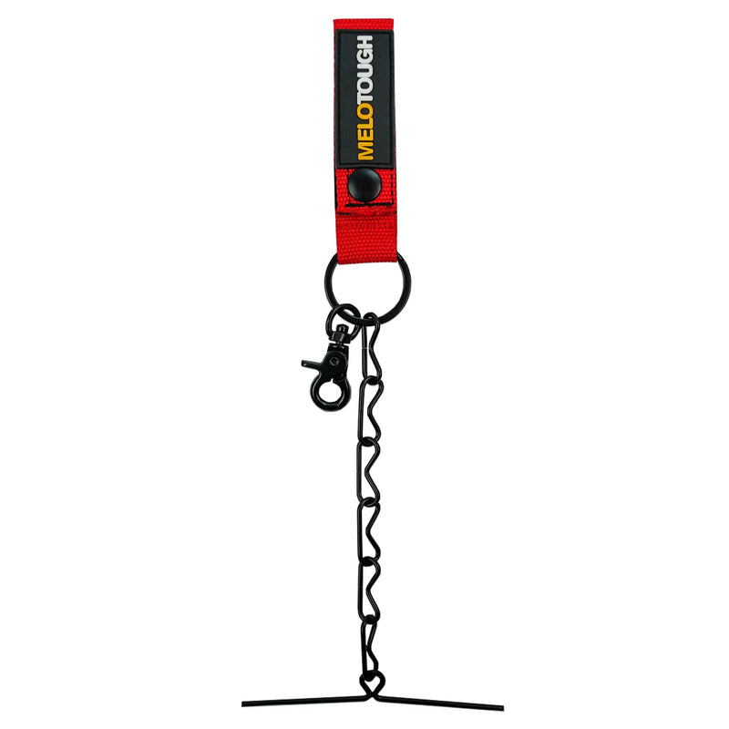 MELOTOUGH 2 PCS Tape Thong for Tool Belt Waist Electricians Tape Strap Holder Chain with Keyring and trigger snap hook Red Color