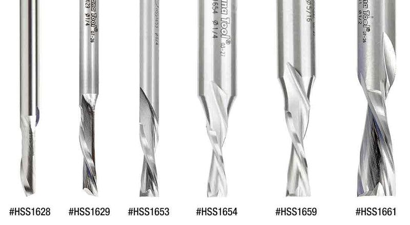 Amana Tool HSS1662 Double Flute Spiral Router Bits Metal Aluminum Cutting 1/2 D x 1-1/2 x 1/2 Inch Shank Down-Cut Router Bit High Speed Steel