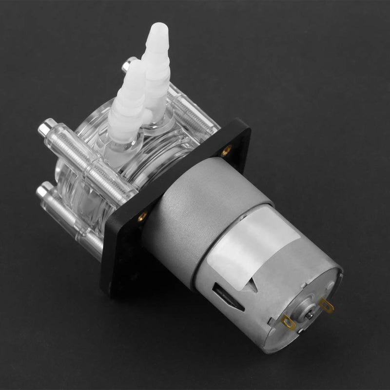 Walfront DC 12V High Peristaltic Pump, Modern Style, Plastic Material, Transparent Silicone Tube, 6.4mm ID x 9.6mm OD, 400ml/min Flow Rate, 12V DC Electric,