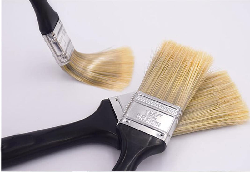10 Pieces 2 Inch Paint Brush,Flat Paint Brushes Professional Paint Tools with Treated Plastic Handle for DIY Paint,Furniture,Fences,Deck,and Wall Trim Black 10 Pack
