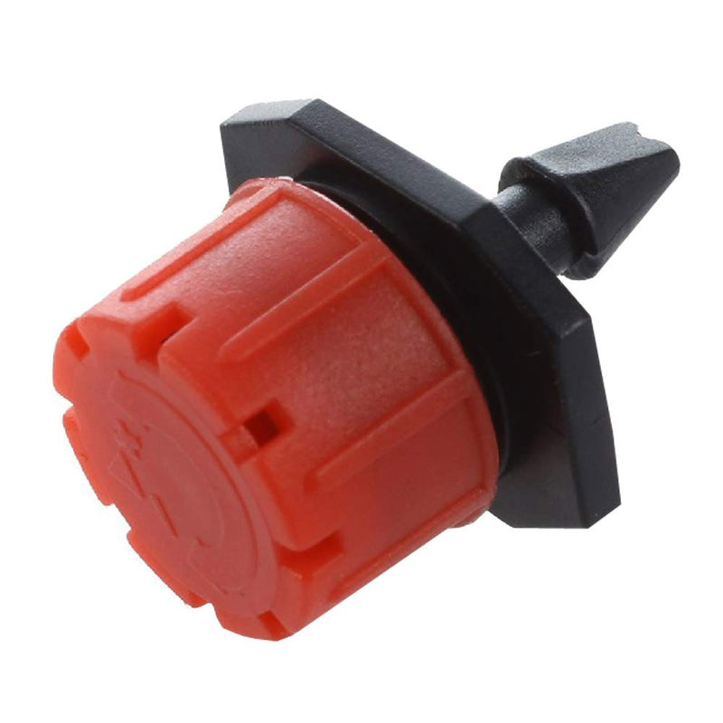 100Pcs1/4Inch Adjustable Irrigation Drippers Sprinklers Watering Sprinklers Anti-Clogging Emitter Dripper Red Garden Supplies