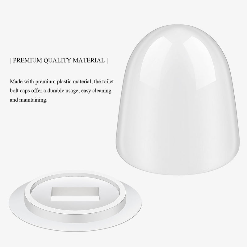 Toilet Bolt Caps Universal Toilet Seat Floor Bolts Caps Floor Bolts Snap On Caps with Washers for Easy Installation, 1.44 Inch Height