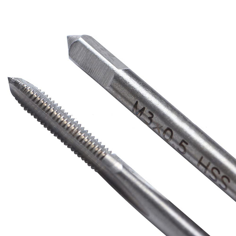 10pcs Micro Taps Bit Small Hand Screw Thread Taps M1-M3.5 HSS Mini Metric Plug Tap Screw Tap Drill Tap Drill Set Tapping tool with Adjustable Tap Wrench 1/16-1/4''