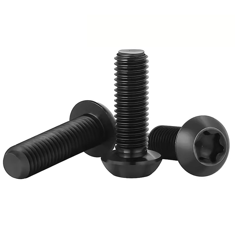 100Pcs Button Head Torx Drive Screws Bolts, Grade 10.9 Alloy Steel, M5 x 8/12/16/20/30 mm Star Drive Machine Screws Set with T25 Wrench, Black Oxide Finish, Fully Threaded Pitch : 0.8 mm Black-M5 Button Head Trox Screws
