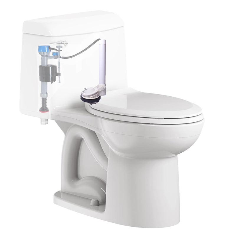 Universal Toilet Flush Valve, 2-Inch One Piece Toilet Replacement Parts Toilet Repair Kit with Flapper and Chain, Easy to Install, White