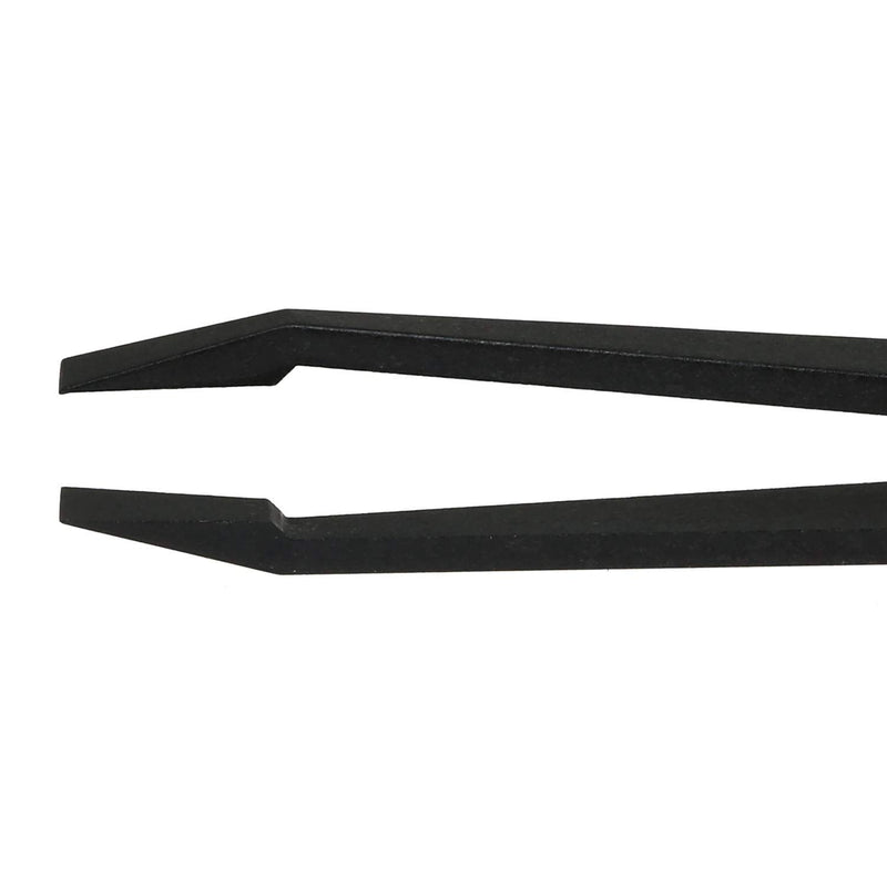 E-outstanding Flat Tip Anti-static Tweezer 5PCS 116mm Black Flat Tip Plastic Antistatic Tweezers