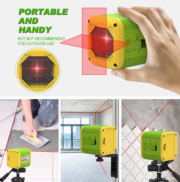 Red beam 2 linse laser level corss line self-leveling laser tool with Target board, mini bracket