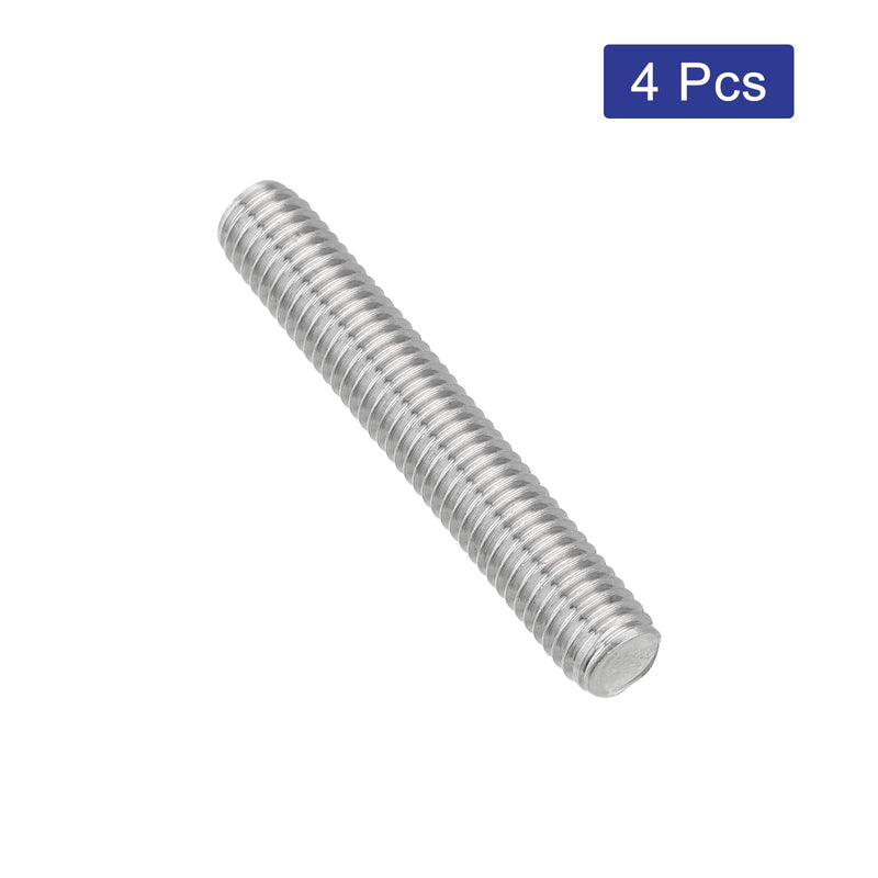 uxcell 4Pcs Fully Threaded Rod, M8 x 50mm 304 Stainless Steel Right Hand Thread Bar Studs M8-1.25 Thread Pitch for Furniture Machinery Assembly 4