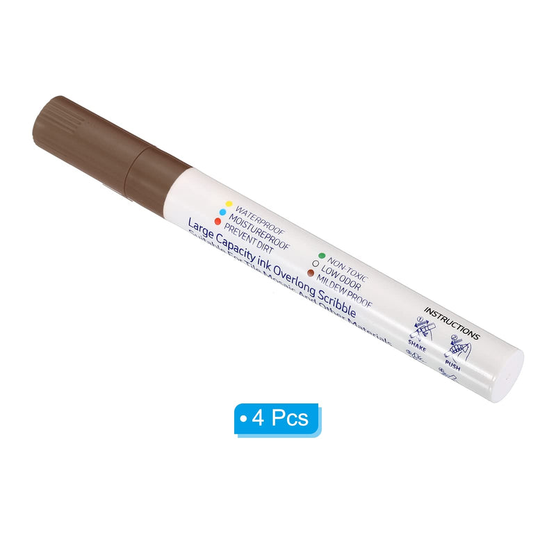PATIKIL Grout Pen, 4 Pack Dark Brown Tile Marker Waterproof Grout Sealer Pen Tile Repair Pens Paint Pens for Wall Floor Bathroom Kitchen Refresh - NewNest Australia