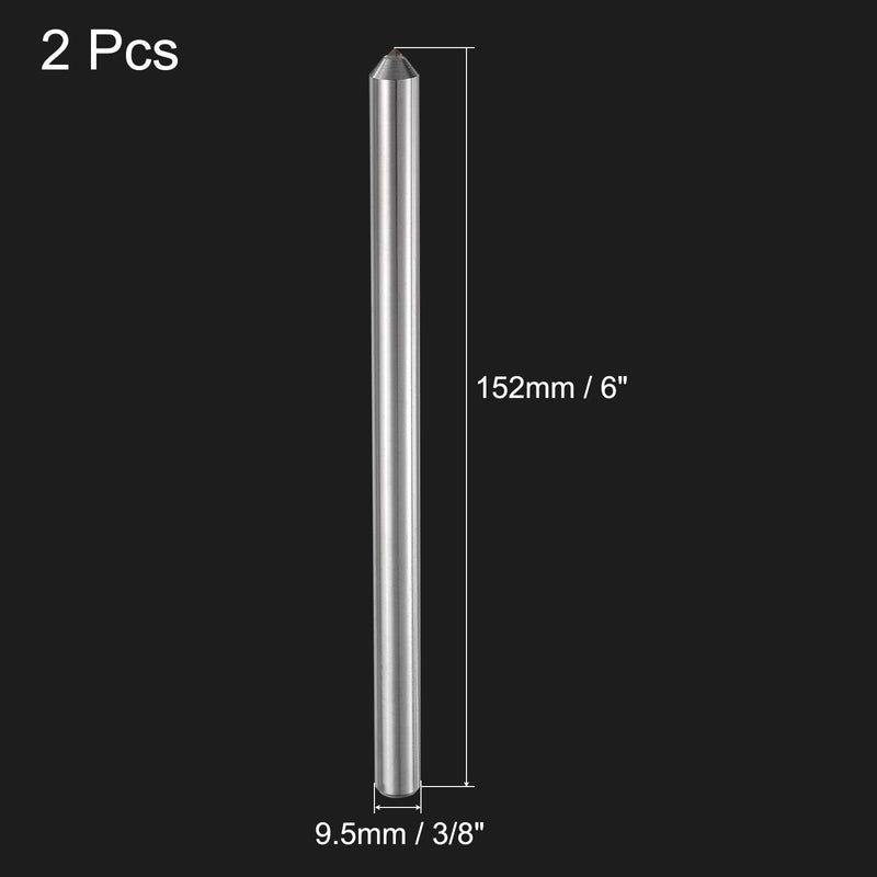 uxcell 2pcs Diamond Dressers, 9.5mm x 152mm (3/8" x 6") Single Tapered Point Grinding Wheel Round Pen Welded Diamond Dressing Tools, Silver Tone