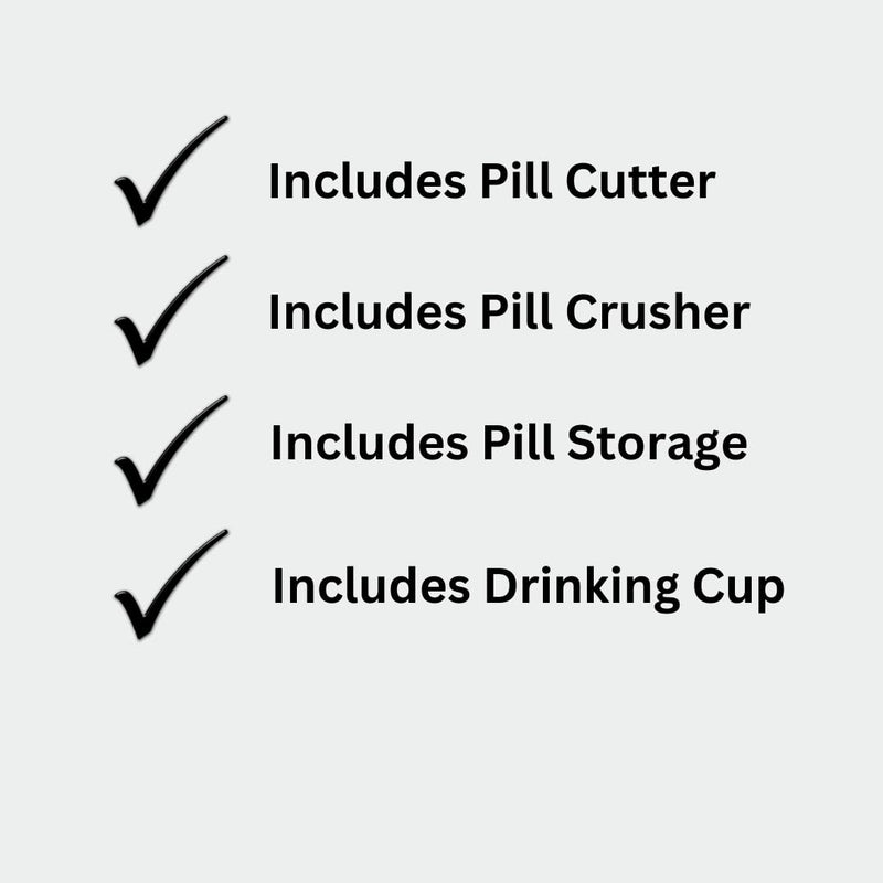 Pill Crusher Cutter and Grinder Cut and Crush Combo with Drinking Cup, Storage, by easycare