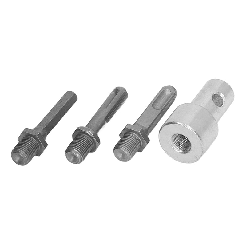 Auger Adapter 1 to 3 Drill Adapter Electric Drill to Ground Drill Conversion Carbon Steel Round Chuck 2 Pits 2 Slots Garden Auger Drill Connector Garden Tools
