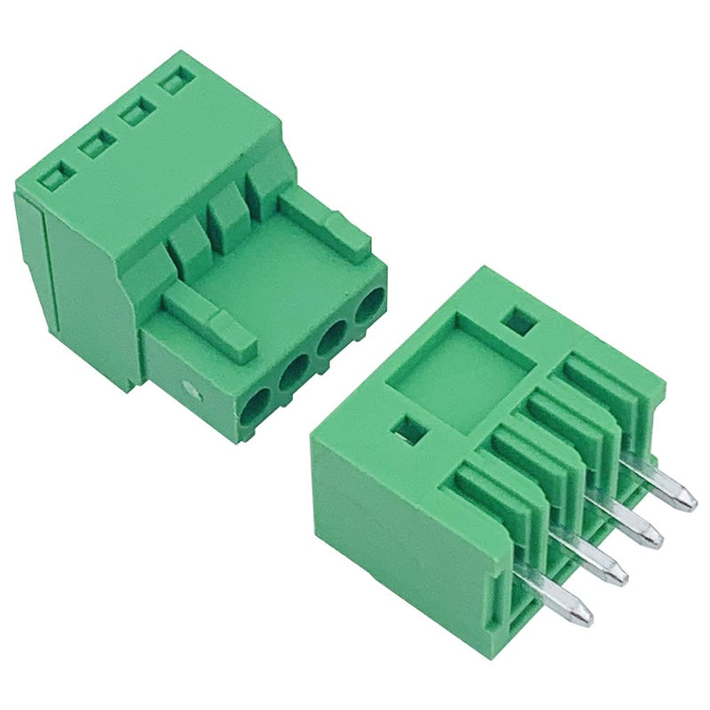 5Set 4-Pin 125V 4A 2.54mm 0.1" Pitch PCB Mount Screw Terminal Block Connector for 26-18AWG Cable 2.54mm-4-Pin