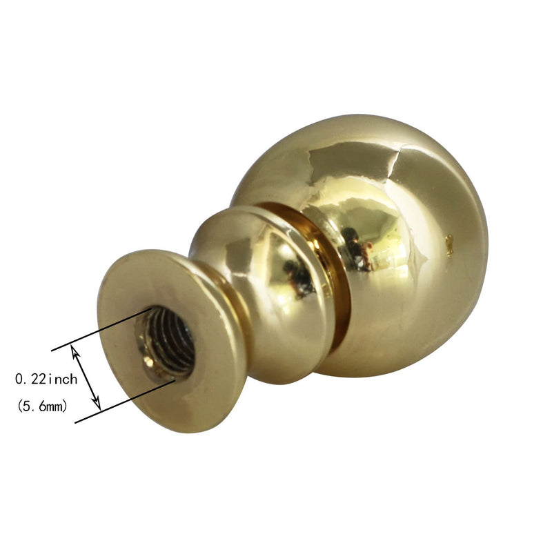 2PCS 1-1/2 Inch Lamp Finial Small Spherical Lamp Finishes for Lampshades, Polished Brass