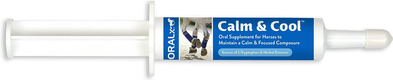 Oralx Calm and Cool for Horses. Cost-Saver 3-Pac. Made with L-Tryptophan & Herbal Extracts to Help Maintain Calm, Focused Composure During Events & Transport. Three Easy-Dose Syringes,1.2 OZ (34g) ea.