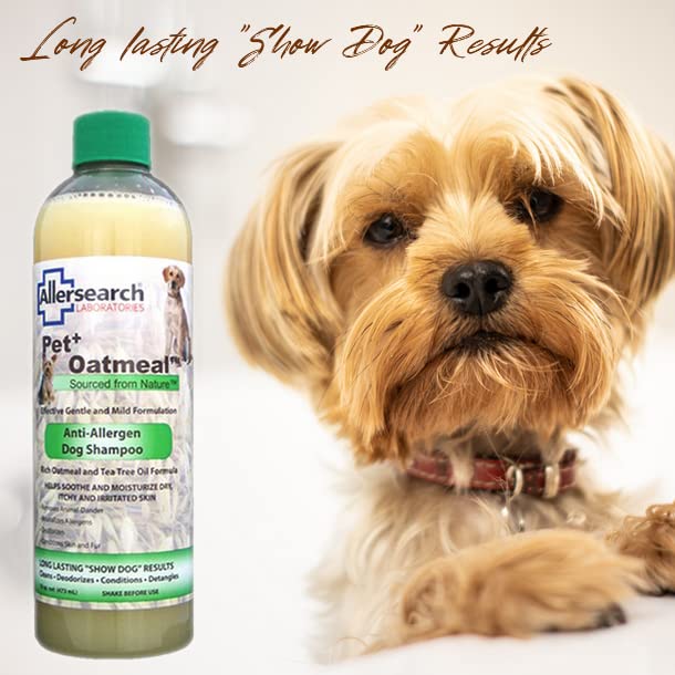 Allersearch Pet+ Oatmeal Anti-Allergen Dog Shampoo 16 oz - PawsPlanet Australia