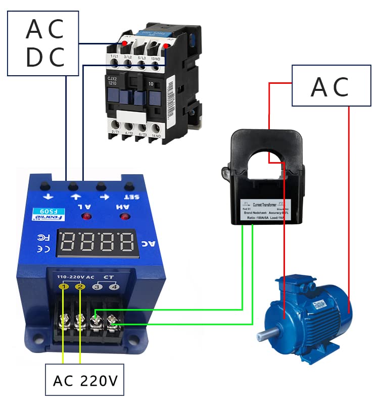 AC Current Sensor Transformer, Core Current Transformer Coil Sensor for 200A Amp Energy Meter